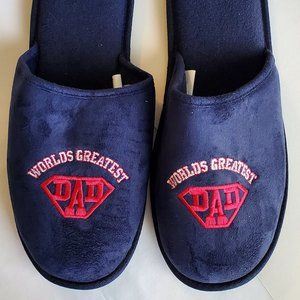 Men slippers Blue XL 13-14 World's Greatest Dad Avon Father's Day Gift